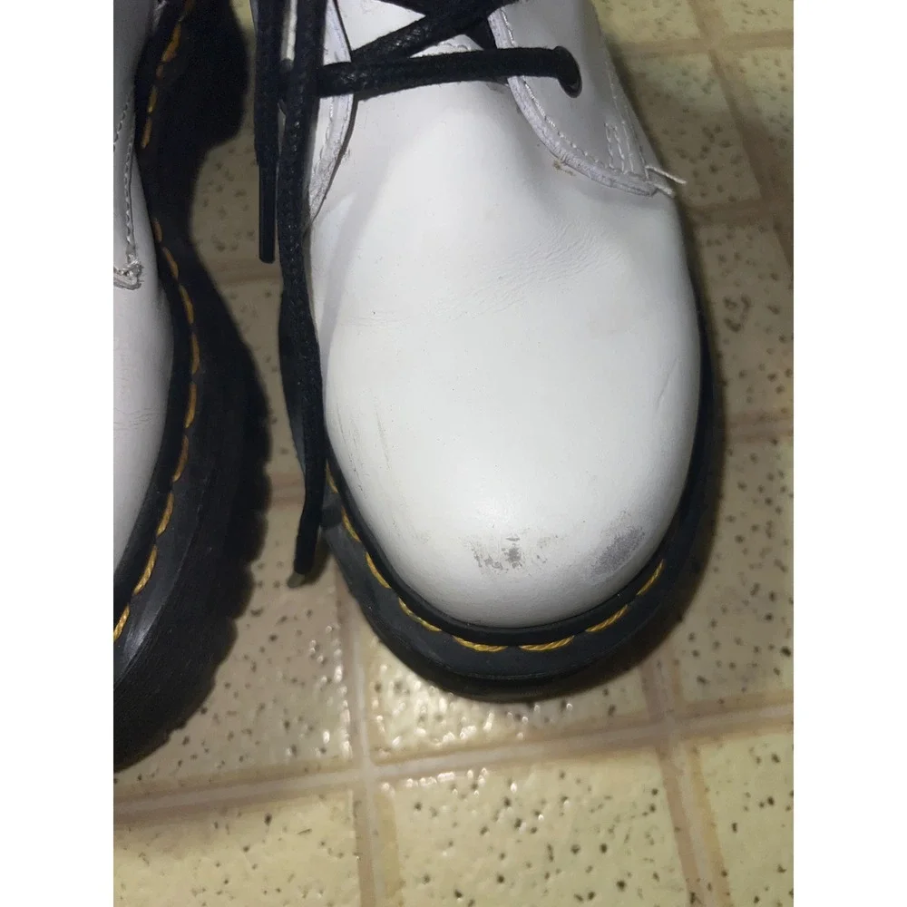 Doc Dr Martens Jadon Womens Size 6 Lace Up Side Zip Platform‎ Boots White